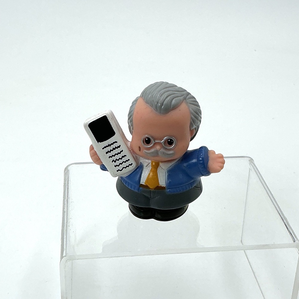 Fisher Price Little People Grandpa Man W/ Newspaper & Glasses Grandparent Figure